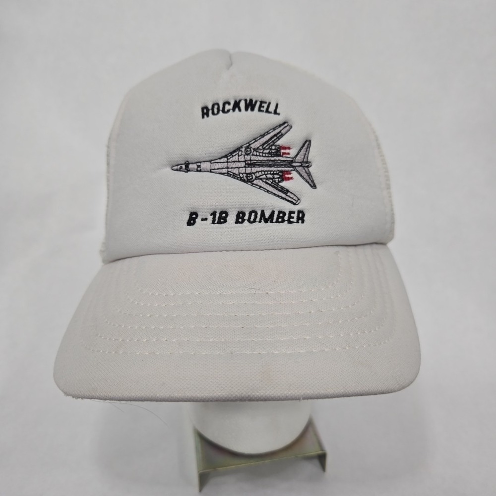 Vintage Rockwell B-1B Bomber‎ Trucker Mesh Snapback Foam Hat Cap